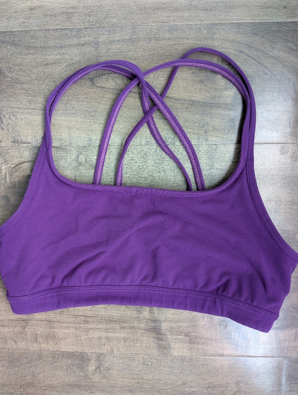 Athleta Hyper Focused Bra Purple Strappy Back Yoga Gym Workout - Small